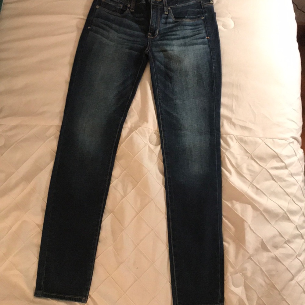 Washed blue jeans